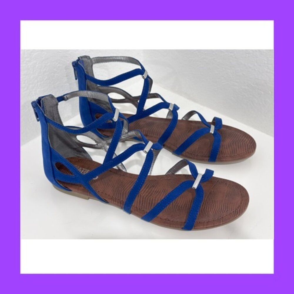 Carlos Santana "EMMA" Sandal in Bright Royal Suede - Size 9